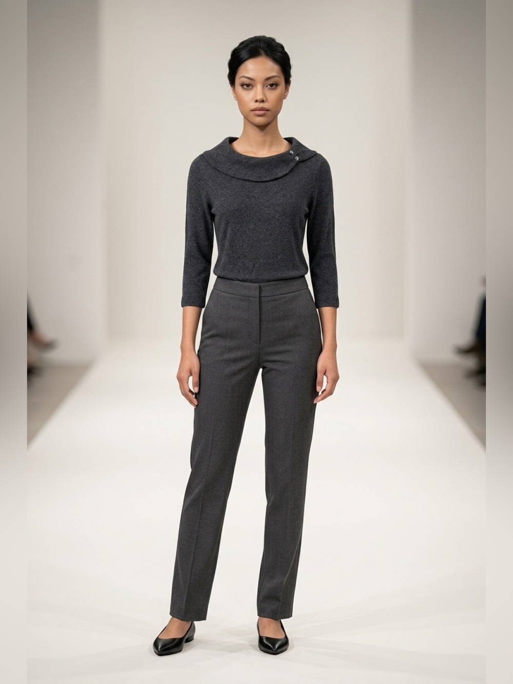 Rafaella Dark Gray Cowl Neck Sweater M